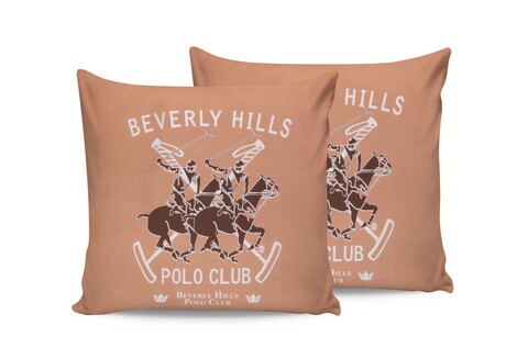 Set 2 fete de perna, 60x60 cm, 100% bumbac ranforce, Beverly Hills Polo Club, BHPC 031, roz somon