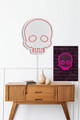 Decoratiune luminoasa LED, Skull, Benzi flexibile de neon, DC 12 V, Roz