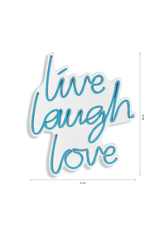 Decoratiune luminoasa LED, Live Laugh Love, Benzi flexibile de neon, DC 12 V, Albastru