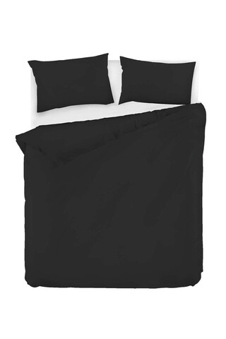 Lenjerie de pat dubla 3 piese, Fresh Color - Black, EnLora Home, Bumbac Ranforce