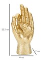 Statueta decorativa, Ok Hand, Mauro Ferretti, 10 x 7 x 22.5 cm, polirasina, auriu