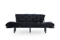 Canapea extensibila Nitta Triple, Futon, 3 locuri, 225x70 cm, metal, negru