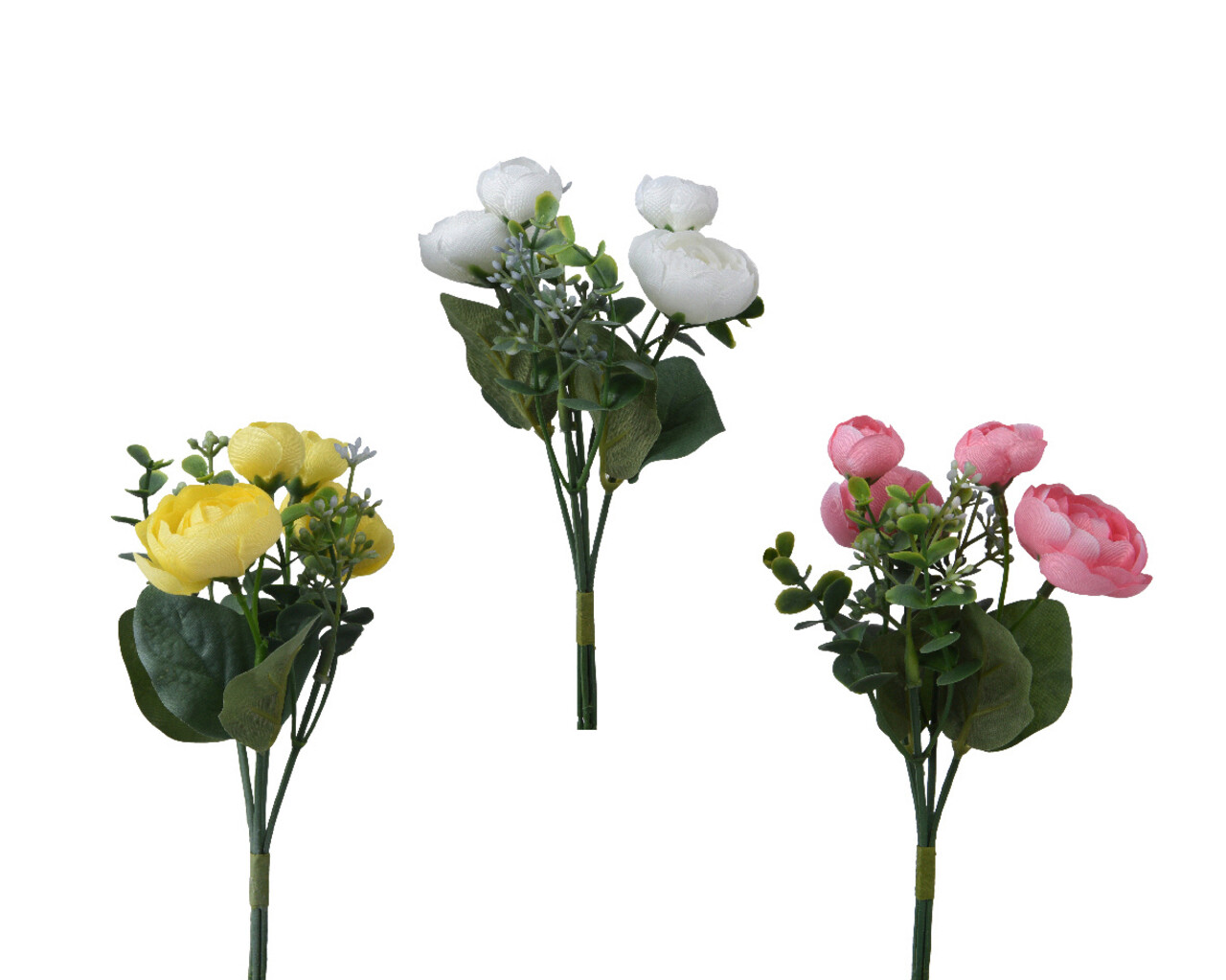 Floare artificiala Ranunculus, Decoris, 12 x 4 x 23 cm, poliester, roz