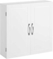 Dulap pentru baie / cabinet de perete Vasagle, 60x18x60 cm, max. 10 kg, MDF, alb mat