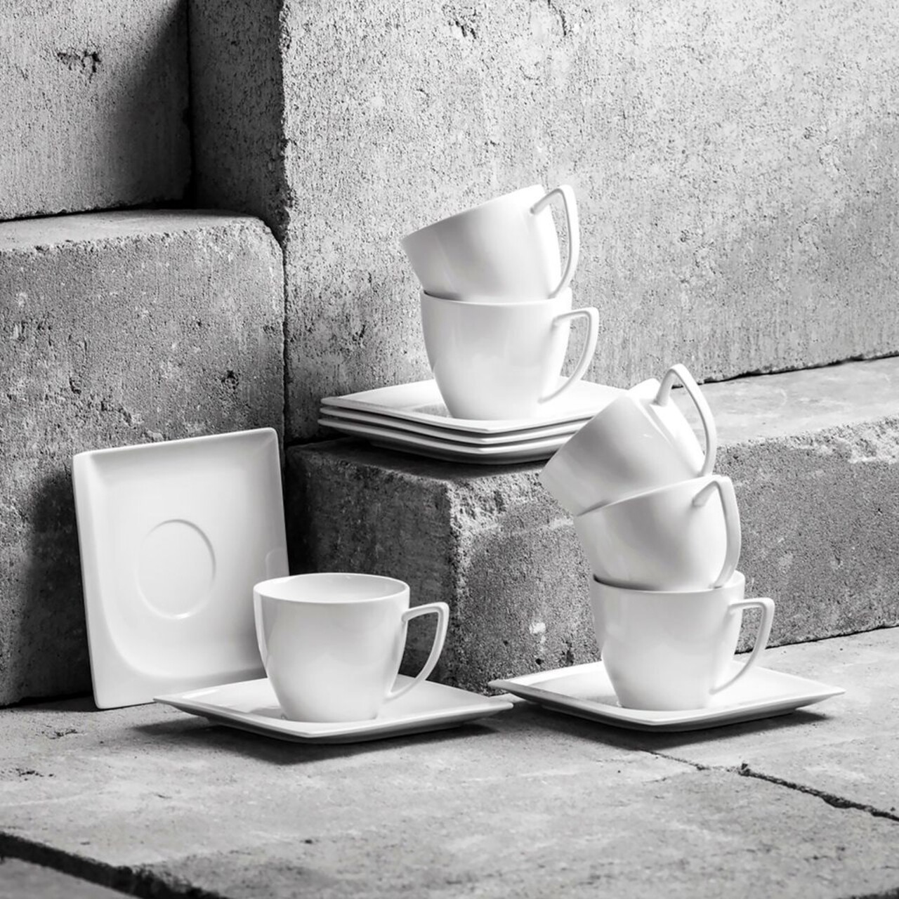 Set de cafea 12 piese Monaco, Ambition, 220 ml, alb - 1 | YEO