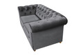 Canapea Oxford Chesterfield, 93x183x75 cm, 2 locuri, Antracit