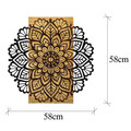 Decoratiune de perete, Mandala 2, 50% lemn/50% metal , Dimensiune: 58 x 58 x 3 cm, Negru