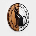 Ceas de perete, Wooden Clock, Lemn/metal, ø56 cm, Nuc / Negru