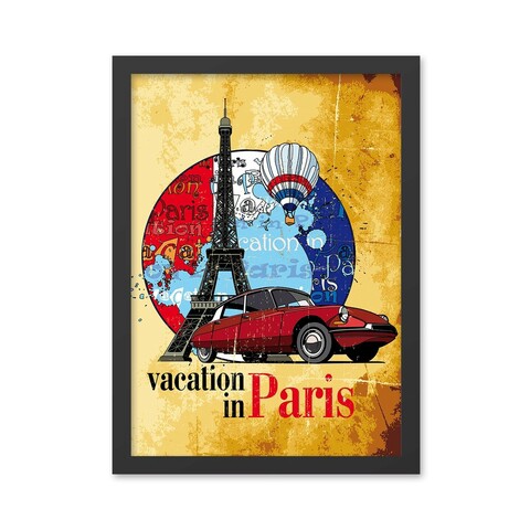 Tablou decorativ, Vacation In Paris (35 x 45), MDF , Polistiren, Multicolor