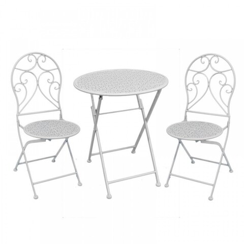 Set mobilier de gradina InArt, 3 piese, alb