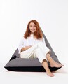 Fotoliu puf, Bean Bag Ferndale, Pyramid Double Color, 145 cm, poliester impermeabil, gri fumuriu/negru