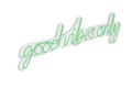 Decoratiune luminoasa LED, Good Vibes Only, Benzi flexibile de neon, DC 12 V, Verde