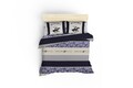 Lenjerie de pat dubla king size, Beverly Hills Polo Club, BHPC 011 - Dark Blue, 3 piese, bumbac ranforce, multicolor