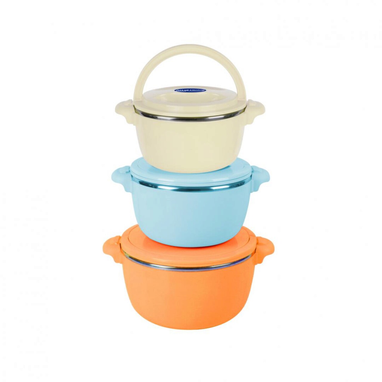 Set 3 caserole termice Belly orange, Art of Dining by Heinner, 2L/4L/6L, inox/polipropilena, multicolor - 1 | YEO