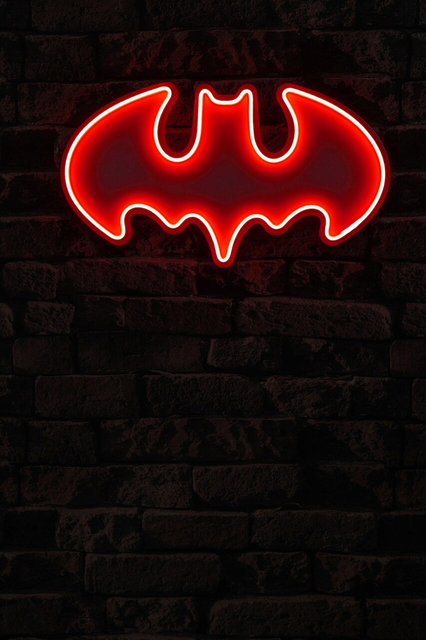 Decoratiune luminoasa LED, Batman Bat Light, Benzi flexibile de neon, DC 12 V, Rosu - 1 | YEO