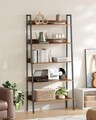 Biblioteca cu 5 niveluri Ladder, Vasagle, 80x30x170 cm, max 75 kg, PAL/otel, maro