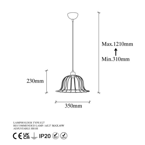 Lustra, Fulgor, 942FLG1406, Metal, Auriu