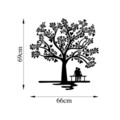 Decoratiune de perete, Romance Under The Tree, Metal, Dimensiune: 66 x 69 cm, Negru