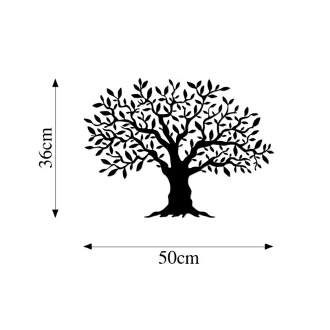 Decoratiune de perete, Monumental Tree Medium, Metal, Dimensiune: 50 x 36 cm, Negru