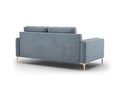 Canapea, Orrino, Mazzini Sofas, 2 locuri, gold legs, 170x94x82 cm, catifea, albastru deschis