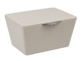 Cutie depozitare cu capac pentru baie, Wenko, Brasil Taupe, 19 x 15.5 x 10 cm, plastic, bej