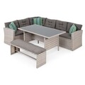 Set mobilier pentru exterior, 4 piese, Laguna, gri