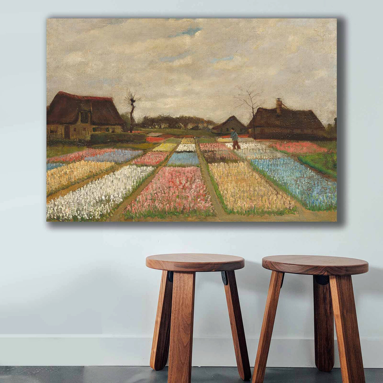 Tablou decorativ, 70100VANGOGH071, Canvas, Lemn, Multicolor