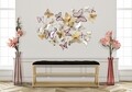 Decoratiune de perete Butterflies Bordeaux, Mauro Ferretti, 132x95.5 cm, fier, multicolor