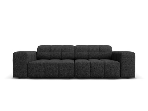 Canapea 3 locuri, Jennifer-140, Micadoni Home, 204x102x70 cm, tesatura chenille din poliester, negru