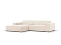 Coltar modular stanga 3 locuri, Jodie, Micadoni Home, BL, 224x166x70 cm, catifea, bej deschis