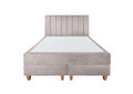 Pat matrimonial, Stockholm, Lines E, 180x200 cm, saltea tip Pocket, topper memory, Taupe