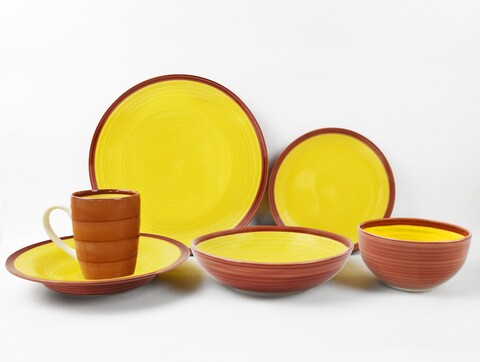 Set 6 farfurii pentru desert Cadiz, Heinner, Ø19 cm, ceramica, galben