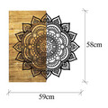 Decoratiune de perete, Mandala 4, 50% lemn/50% metal , Dimensiune: 59 x 58 x 3 cm, Negru