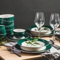 Serviciu de masa 18 piese Aura Green, Ambition, portelan New Bone China, alb