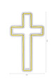 Decoratiune luminoasa LED, Cross Sign, Benzi flexibile de neon, DC 12 V, Galben