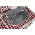 Cos de picnic pentru 4 persoane, DKD Home Decor, 40 x 28 x 20 cm, rachita, rosu/alb