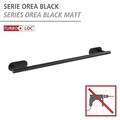 Suport pentru prosoape Orea Black, Wenko, 60x7x4.5 cm, inox, negru