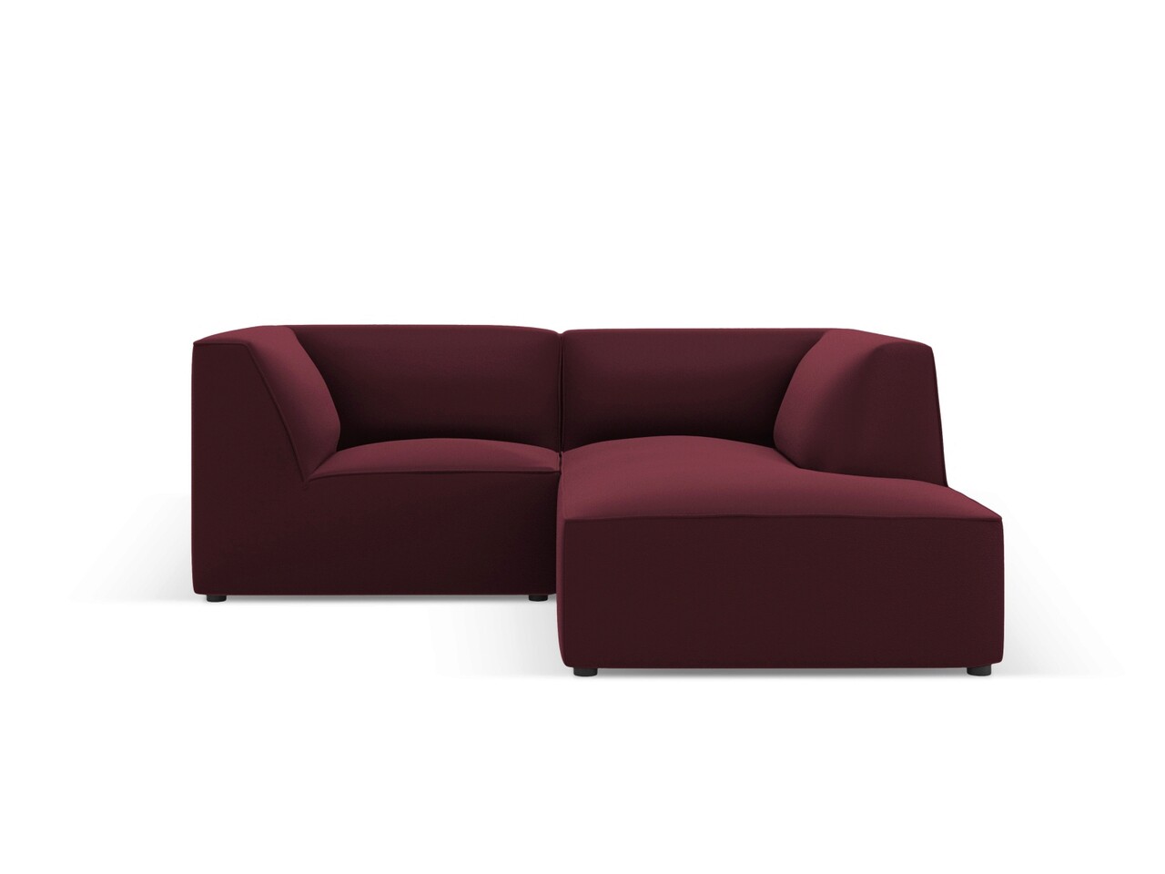 Coltar modular dreapta 3 locuri, Ruby, Micadoni Home, BL, 186x180x69 cm, piele ecologica, bordo