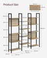 Biblioteca Ladder, Vasagle, 158 x 24 x 166 cm, PAL/otel, maro rustic