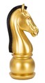 Statueta decorativa / Piesa de sah Cal, Gold Horse, Mauro Ferretti, Ø18.5 x 50 cm, polirasina, auriu/negru