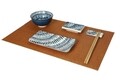 Set pentru sushi 12 piese Brandani, V2 model cu dungi abstracte, pentru 2 persoane, portelan/bambus