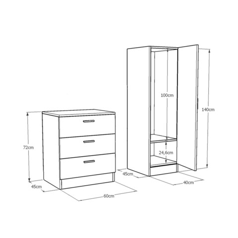 Dulap multifunctional, Locelso, CC6-AA, Pin Atlantic / Antracit