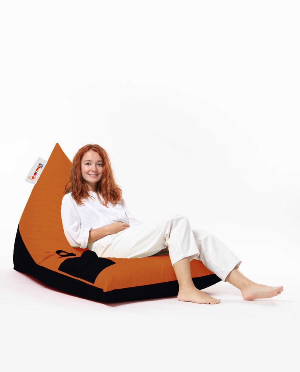 Fotoliu puf, Bean Bag Ferndale, Pyramid Double Color, 145 cm, poliester impermeabil, portocaliu - 1 | YEO