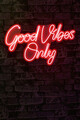 Decoratiune luminoasa LED, Good Vibes Only 2, Benzi flexibile de neon, DC 12 V, Rosu