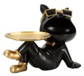 Statueta / figurina decorativa cu tava Buddy, Mauro Ferretti, 27x17x18.5 cm, polirasina/metal, negru/auriu