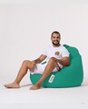 Fotoliu puf, Bean Bag, Ferndale Premium XXL, 115 x 130 cm, poliester impermeabil, turcoaz