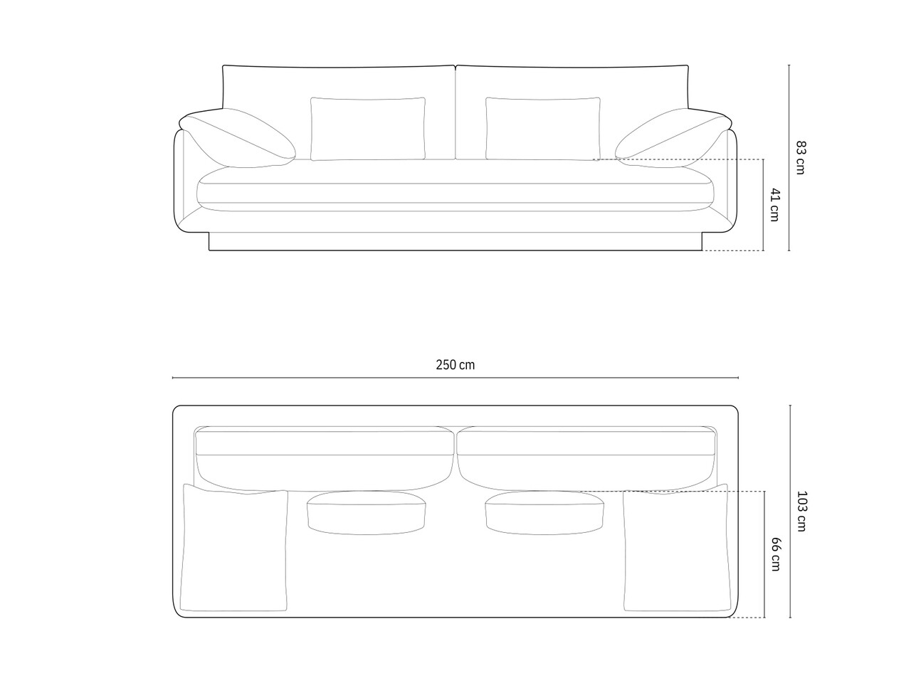 Canapea 4 locuri, Torino-184, Micadoni Home, 250x103x83 cm, catifea, bej sand