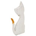 Decoratiune, Cat, Creaciones Meng, 30 cm, lemn de arbore de matase, alb