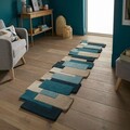 Covor Collage Teal, Flair Rugs, 60x230 cm, lana, turcoaz