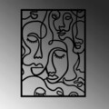 Decoratiune de perete, Faces 2, Metal, Dimensiune: 52 x 70 cm, Negru